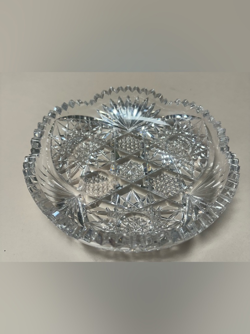 Cut Crystal Decorative Trinket Dish - Clear